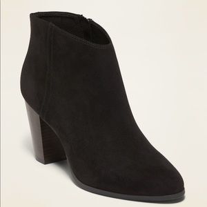 Faux-Suede High-Heel Booties